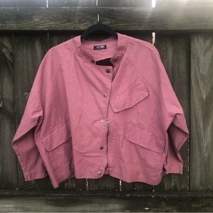 Mint dusty rose boho jacket.